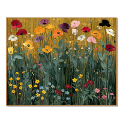Radiant Meadow – Hand-Painted Floral Oil Canvas Art hand-painted wall art