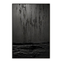 Eclipse of Shadows – Textured Black Abstract Painting for Modern Home Decor