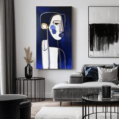 Midnight Contours-Abstract Line – Figurative Wall Art