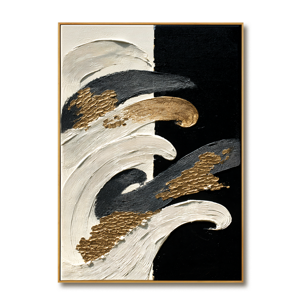 Textured Abstract Wave – Minimalist Coastal Wall Art hand-painted wall art