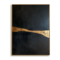 Golden Horizon – Minimalist Black and Gold Abstract Wall Art hand-painted wall art