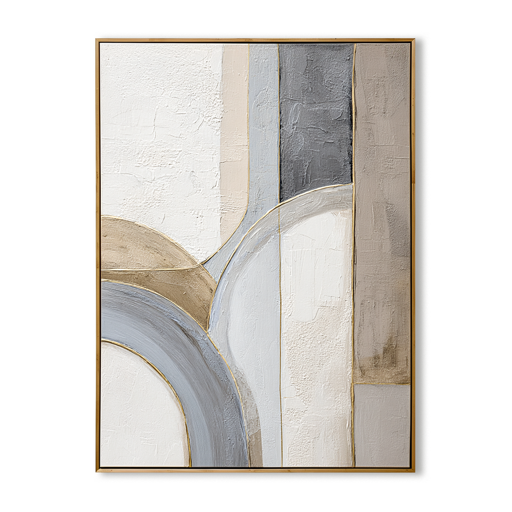 Soft Balance – Neutral Abstract Textured Wall Art hand-painted wall art