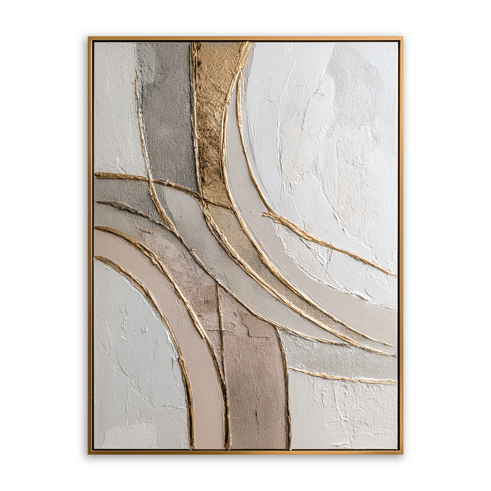 Soft Crossing Lines – Neutral Abstract Textured Wall Art hand-painted wall art