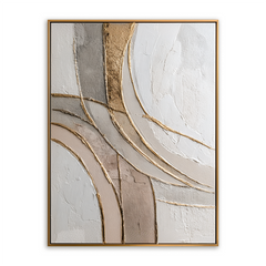 Soft Crossing Lines – Neutral Abstract Textured Wall Art hand-painted wall art
