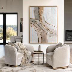 Soft Crossing Lines – Neutral Abstract Textured Wall Art
