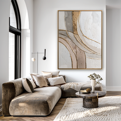 Soft Crossing Lines – Neutral Abstract Textured Wall Art