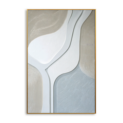 Soft Neutral Abstract Textured Wall Art with Flowing Lines hand-painted wall art