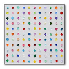 Color Pop Symphony – Large Abstract Textured Dot Painting Modern Wall Art
