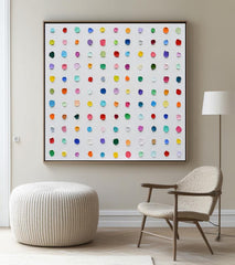 Color Pop Symphony – Large Abstract Textured Dot Painting Modern Wall Art