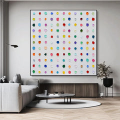 Color Pop Symphony – Large Abstract Textured Dot Painting Modern Wall Art