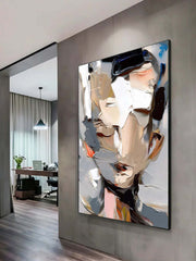 Contemplation – Textured Abstract Portrait Art Painting for Modern Wall Decor