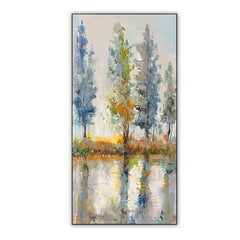 Absorbing the Sunlight – Serene Abstract Landscape Oil Painting for Modern Home Decor