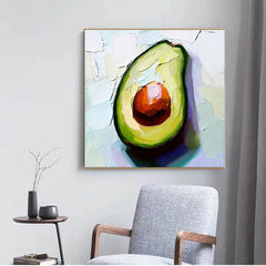 Avocado Beauty – 3D Textured Avocado Wall Art – Vibrant Kitchen & Dining Room Decor