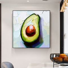 Avocado Beauty – 3D Textured Avocado Wall Art – Vibrant Kitchen & Dining Room Decor