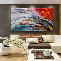 Colored Wheat – Colorful Abstract Landscape Canvas Painting for Modern Decor
