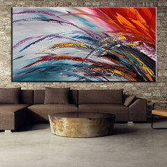 Colored Wheat – Colorful Abstract Landscape Canvas Painting for Modern Decor