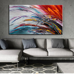 Colored Wheat – Colorful Abstract Landscape Canvas Painting for Modern Decor