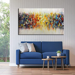 Colorful Clash – Textured Modern Abstract Oil Painting for Contemporary Home Decor
