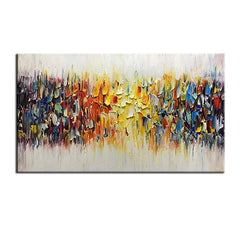 Colorful Clash – Textured Modern Abstract Oil Painting for Contemporary Home Decor