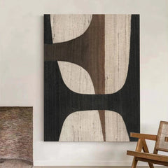 Earthy Elegance – Wabi-Sabi Neutral Abstract Canvas Art – Minimalist Wall Decor