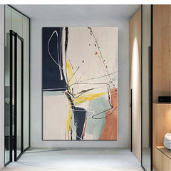 Feelings – Modern Abstract Oil Painting on Vertical Canvas for Minimalist Interiors
