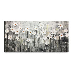 Field of Lilies – Textured Abstract Floral Painting for Elegant Decor