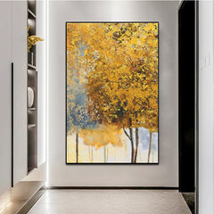 Golden Fall – Textured Landscape Oil Painting