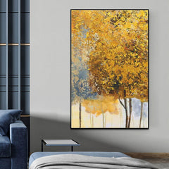 Golden Fall – Textured Landscape Oil Painting