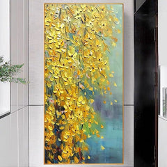 Golden Spring – Textured Floral Oil Painting