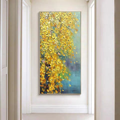 Golden Spring – Textured Floral Oil Painting