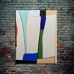 Kindness-Geometric Abstract Oil Painting – Modern Minimalist Wall Art for Home Decor