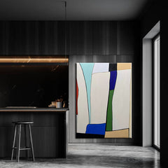 Kindness-Geometric Abstract Oil Painting – Modern Minimalist Wall Art for Home Decor