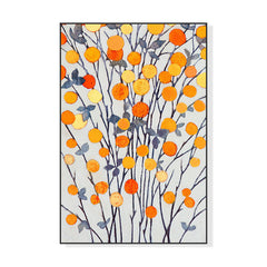 Golden Bloom Stems – Modern Botanical Dot Painting