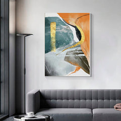 Marbled-Contemporary Geometric Wall Art – Minimalist Home Decor Painting