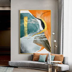 Marbled-Contemporary Geometric Wall Art – Minimalist Home Decor Painting
