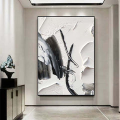 Monochrome Symphony – Textured Abstract Wall Art