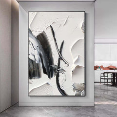 Monochrome Symphony – Textured Abstract Wall Art
