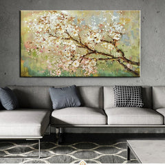 Oriental Blossom – Textured Floral Oil Painting