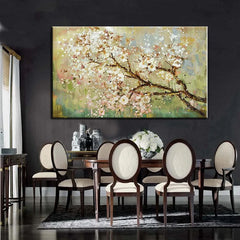 Oriental Blossom – Textured Floral Oil Painting