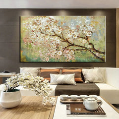 Oriental Blossom – Textured Floral Oil Painting