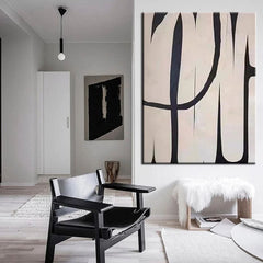 Rollercoaster-Minimalist Black & White Abstract Wall Art – Geometric Line Modern Decor