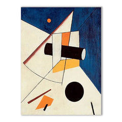 Space Craft-Geometric Abstract Oil Painting – Constructivist Style Modern Wall Art for Home Decor