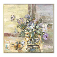 Still Life with Purple Flowers – Floral Oil Painting