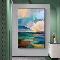 Sunny Mire – Textured Landscape Oil Painting