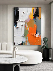 Vibrant Symphony – Colorful Vertical Abstract Canvas Painting for Modern Interiors