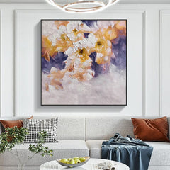 Violet Flowers – Floral Oil Painting