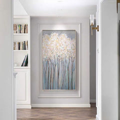 Winter in the North – Textured Winter Landscape Oil Painting on Canvas for Modern Decor