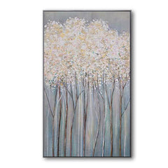 Winter in the North – Textured Winter Landscape Oil Painting on Canvas for Modern Decor