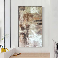 Ancient-Neutral Tones Abstract Wall Art – Textured Earthy Palette Modern Painting