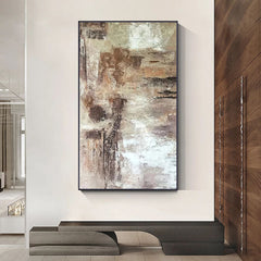 Ancient-Neutral Tones Abstract Wall Art – Textured Earthy Palette Modern Painting